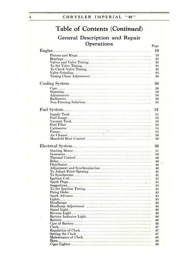 1926 Chrysler Imperial 80 Operators Manual Page 9